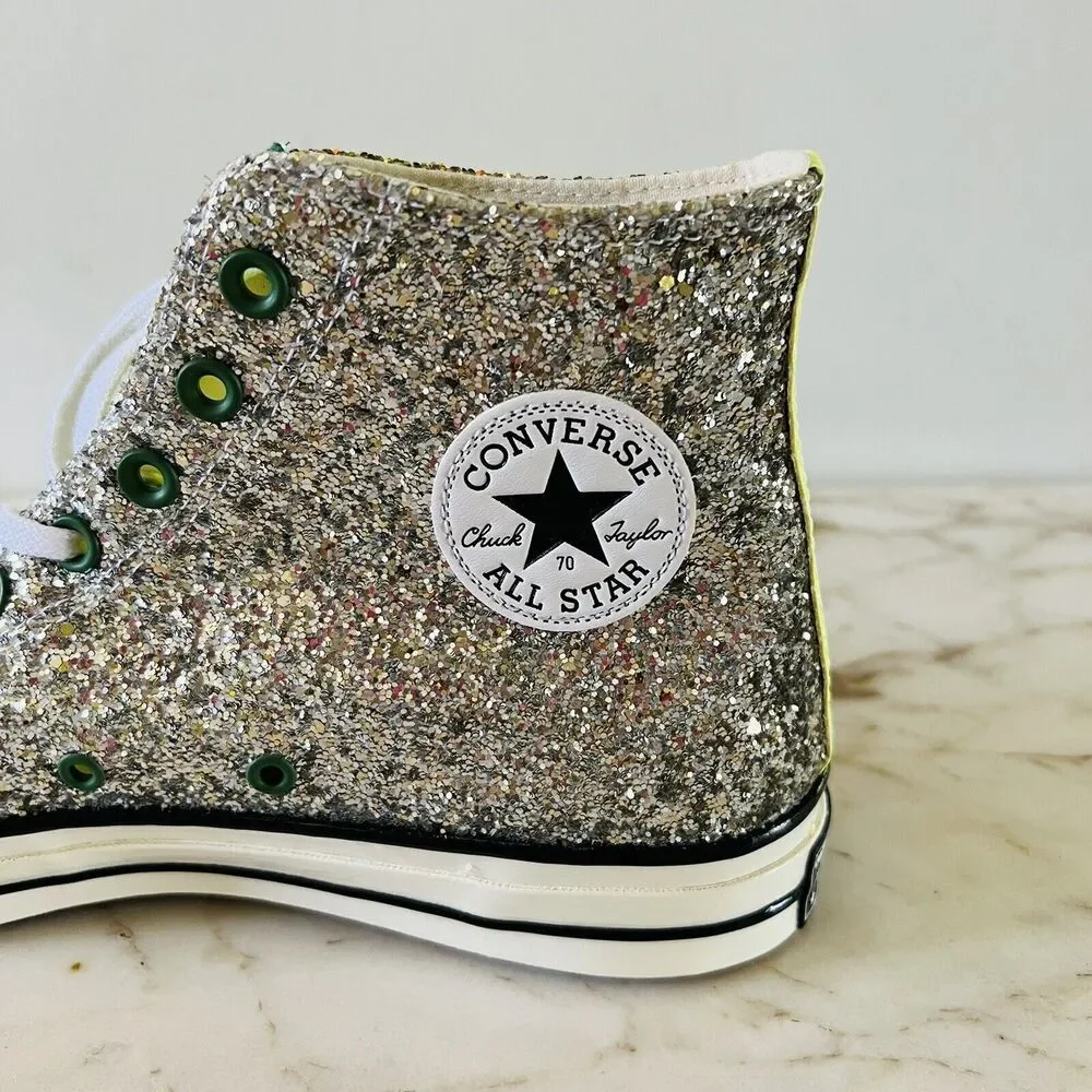 CONVERSE x JW ANDERSON Gold Silver Glitter Chuck 70 High Top - US 10.5 M/12.5 W - Picture 9 of 12